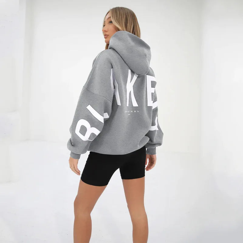 Y2K New in Hoodies & Sweatshirts Winter Fashion Printed Thickened Versatile Long Sleeve Baggy Hoodies Woman Clothing - ATFH