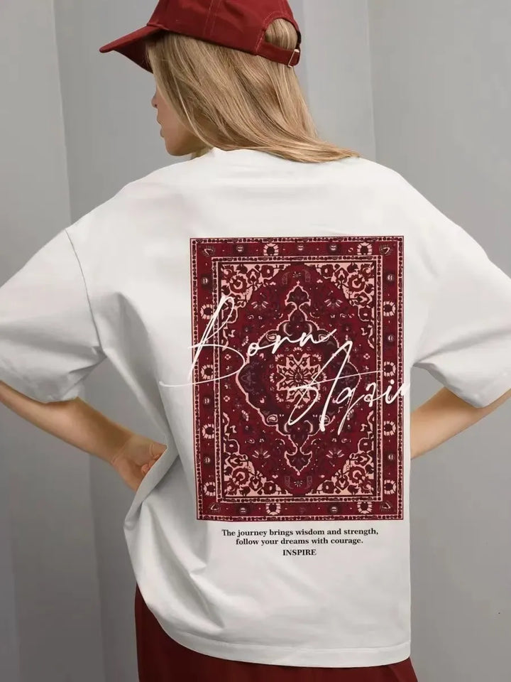 CGC 2025 New Vintage Women Graphic T-shirt 100% Cotton Summer Short Sleeve y2k Tops Casual Oversized T-shirt Female Clothing - ATFH