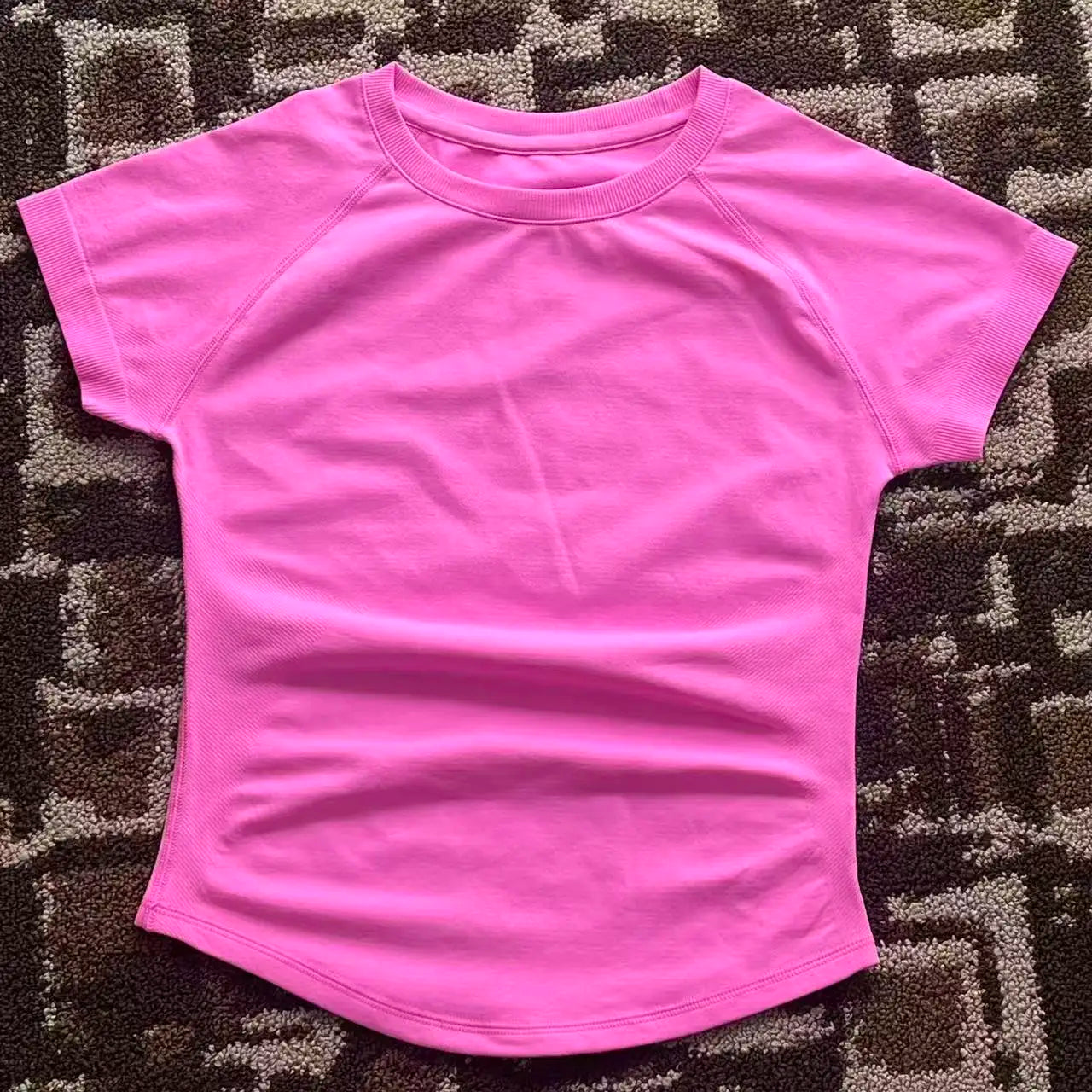 Impact L0g0DF Short Sleeve Top Women Running Sports T Shirt Summer Short Sleeve Round Neck Breathable Stretchy Gym Yoga Fitness - ATFH