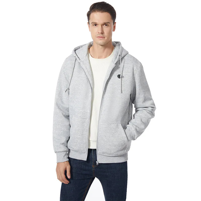 New Men Women Winter 10 Areas Intelligent USB Heating Hoodie Smart Thermal Hooded Sweatshirt Couple Style Outdoor Sportswear - ATFH