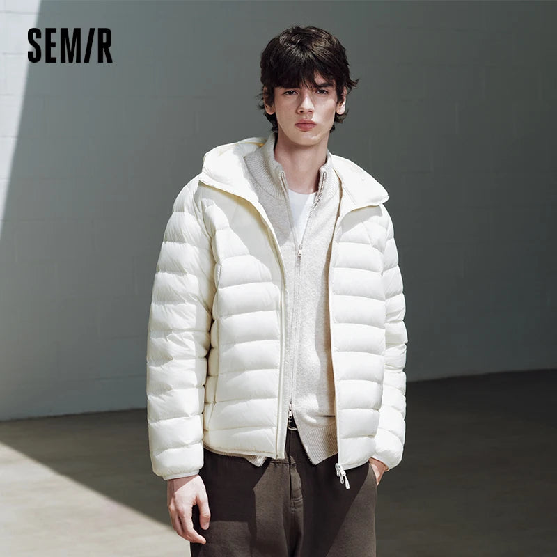 Semir Unisex Down Jacket 90 Percent Down Fill Hooded Quilted Downproof Inner Liner Lightweight Modern Style 2026 New
