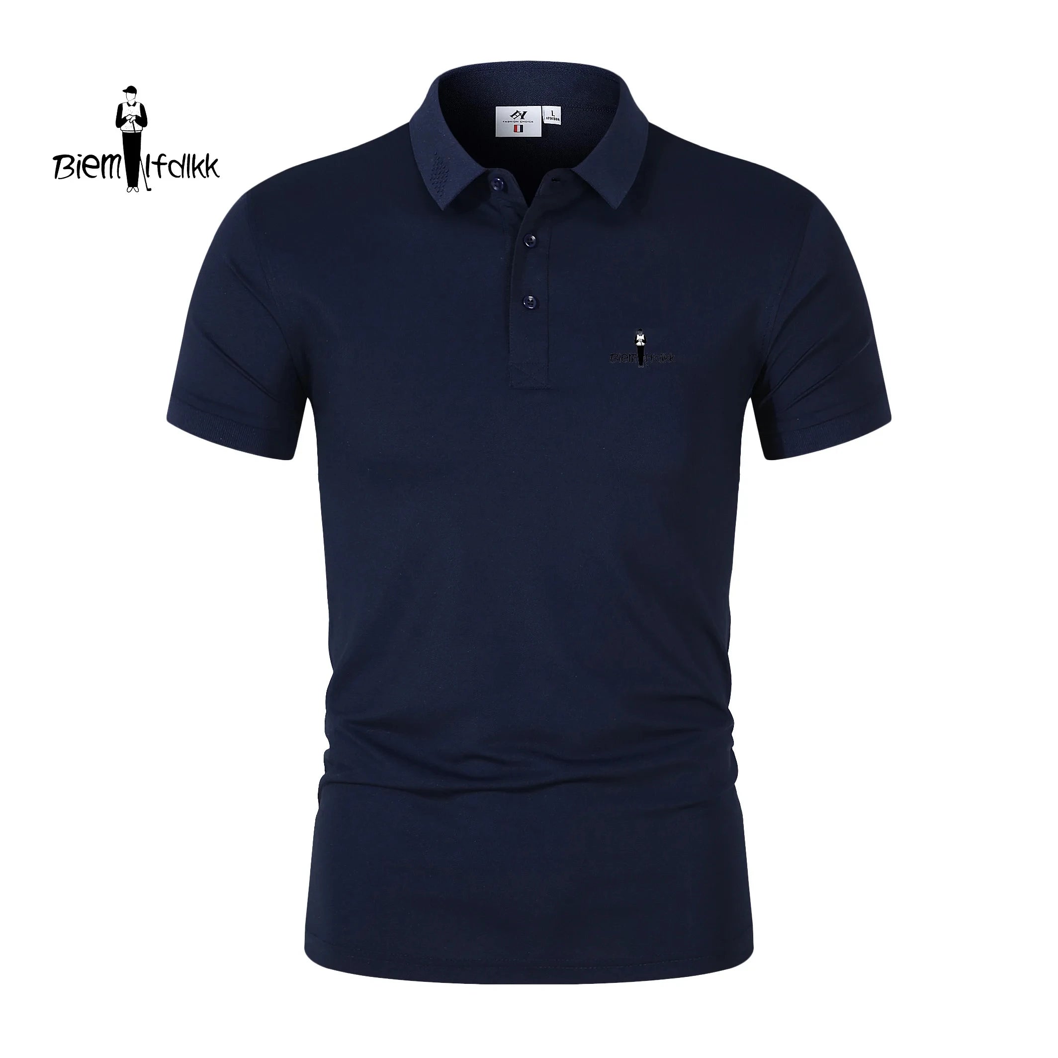 Summer short sleeved polo shirt men's casual style striped top T-shirt breathable cool high-end business 2024