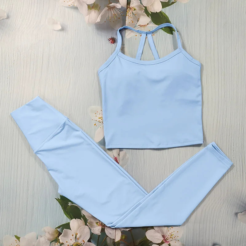 Nude Feel Fitness Suit Sports Set Women's Tracksuit Sexy Yoga Outfits Gym Sportswear Legging And Underwear Workout Clothes Woman - ATFH