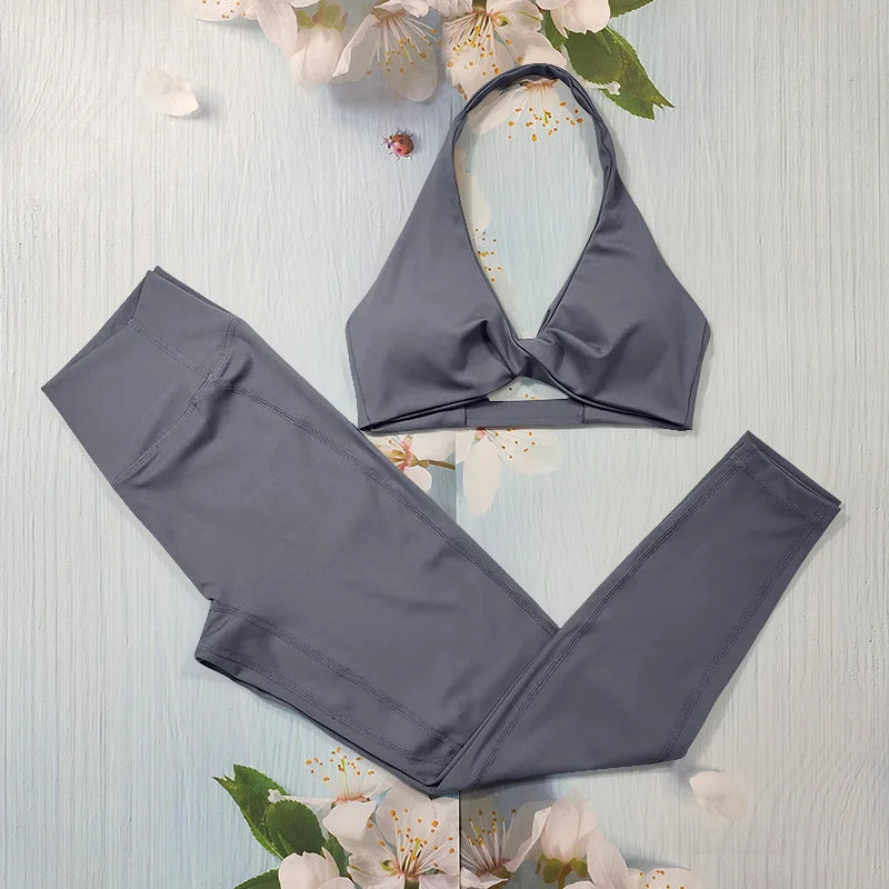 Nude Feel Fitness Suit Sports Set Women's Tracksuit Sexy Yoga Outfits Gym Sportswear Legging And Underwear Workout Clothes Woman - ATFH