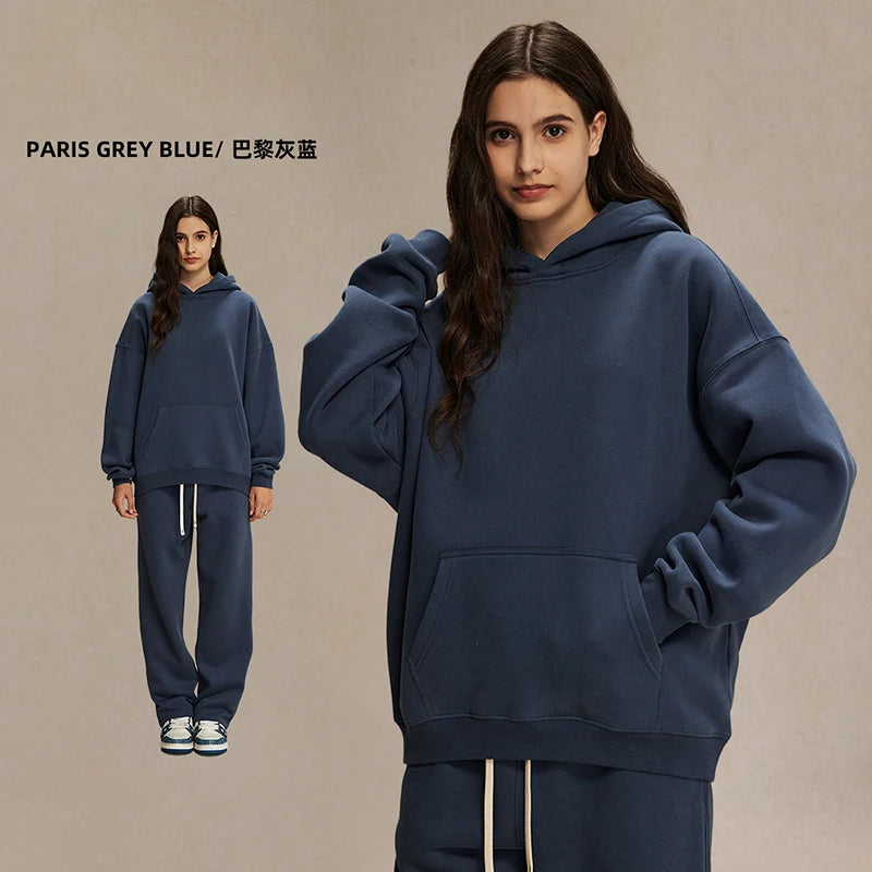 IEFB New Loose Fleece Trendy Hoodies Men Oversize Thickened Hooded Stylish Men's Sweatshirt 2026 Autumn Winter Pullover 9X1304 - ATFH