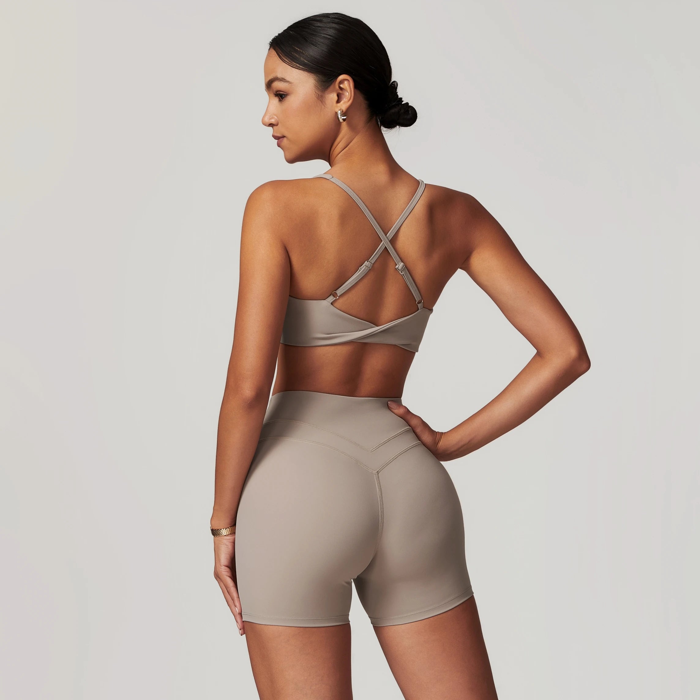 2pcs Yoga Set Women Gym Fitness Sportwear Running Workout Clothes Tights Sports Bra Gym Top Booty Shorts Yoga Leggings Tracksuit - ATFH