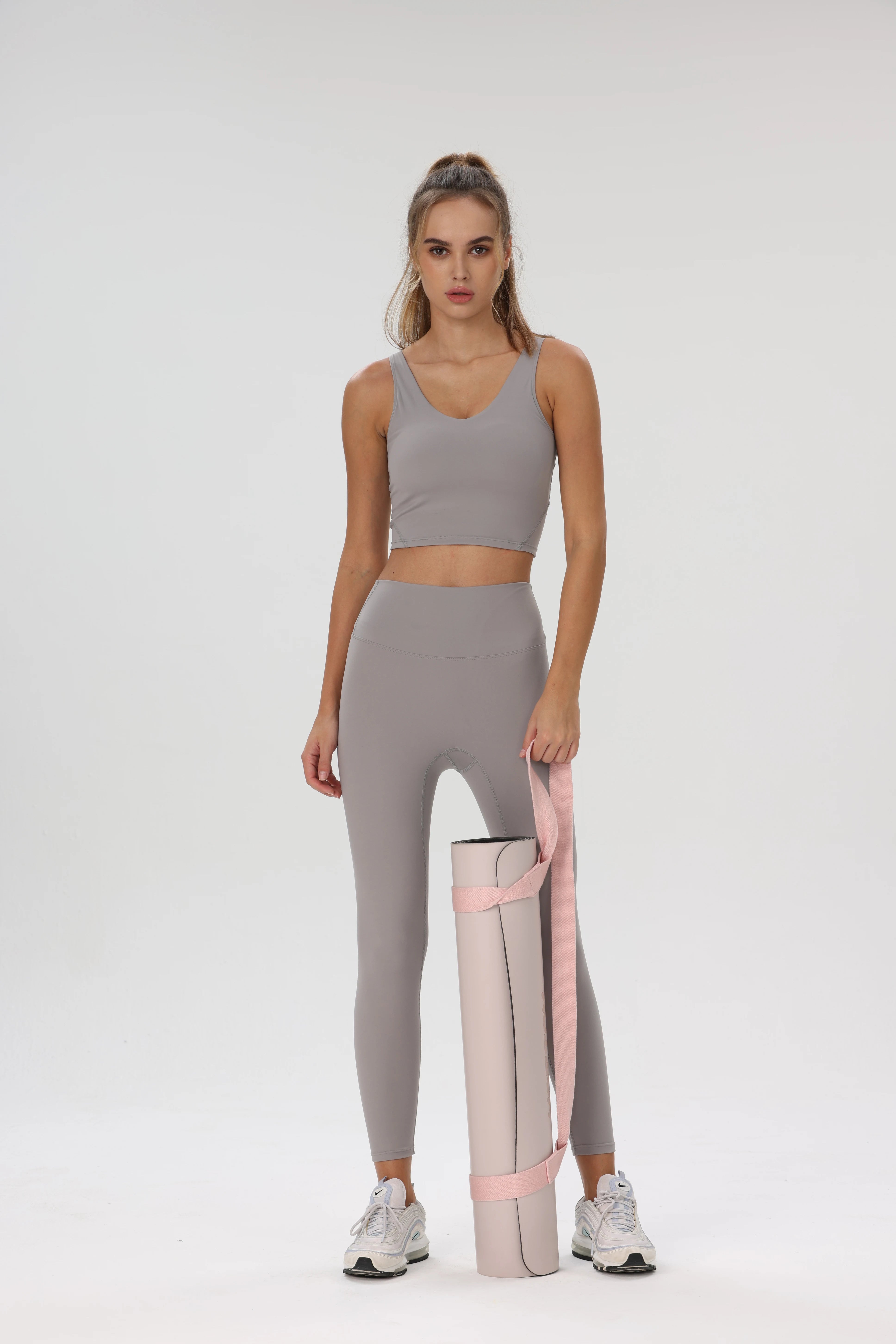 No Front Seam Leggings for Women Seamless High Waisted Buttery Soft Yoga Pants Sports Female Tights Lycra Lifts Buttocks Workout ATFH