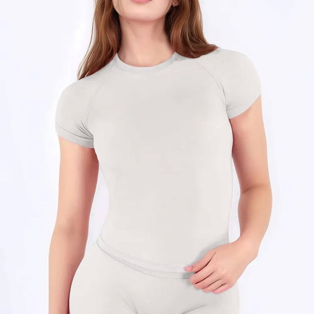 NCLAGEN Top For Women T-shirts Running Gym Clothes Impact Short Sleeve Workout Tee Dry Fit Fitness Breathable Shirts Fitness - ATFH