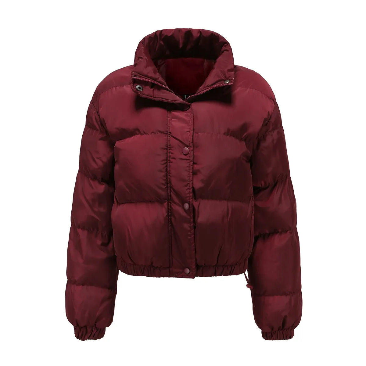 Women Parkas Turtleneck Full Sleeve Thick Coats Loose Short Coat Solid Zipper Solid Spliced Jackets Casual Office Lady ATFH