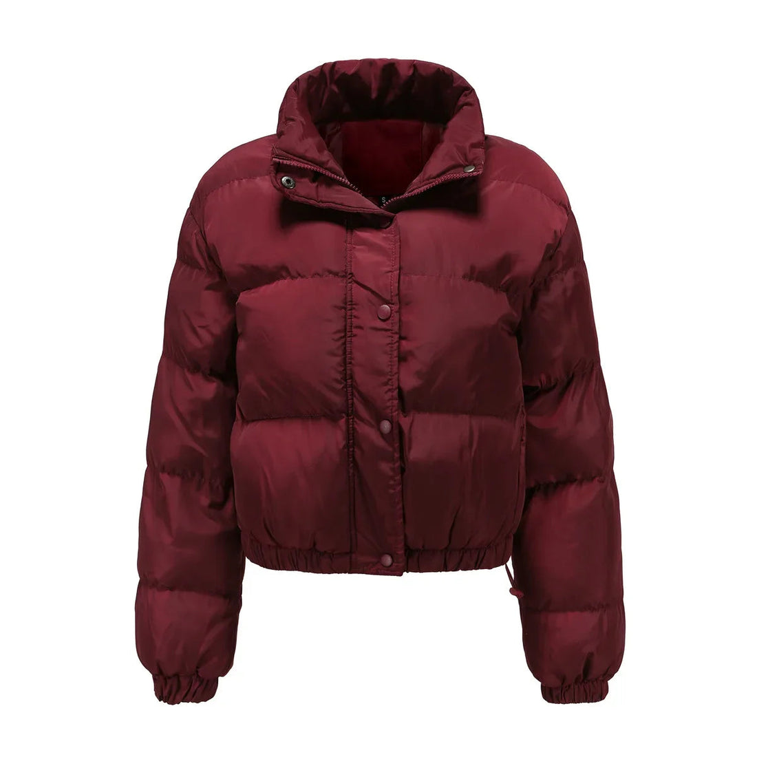 Women Parkas Turtleneck Full Sleeve Thick Coats Loose Short Coat Solid Zipper Solid Spliced Jackets Casual Office Lady ATFH