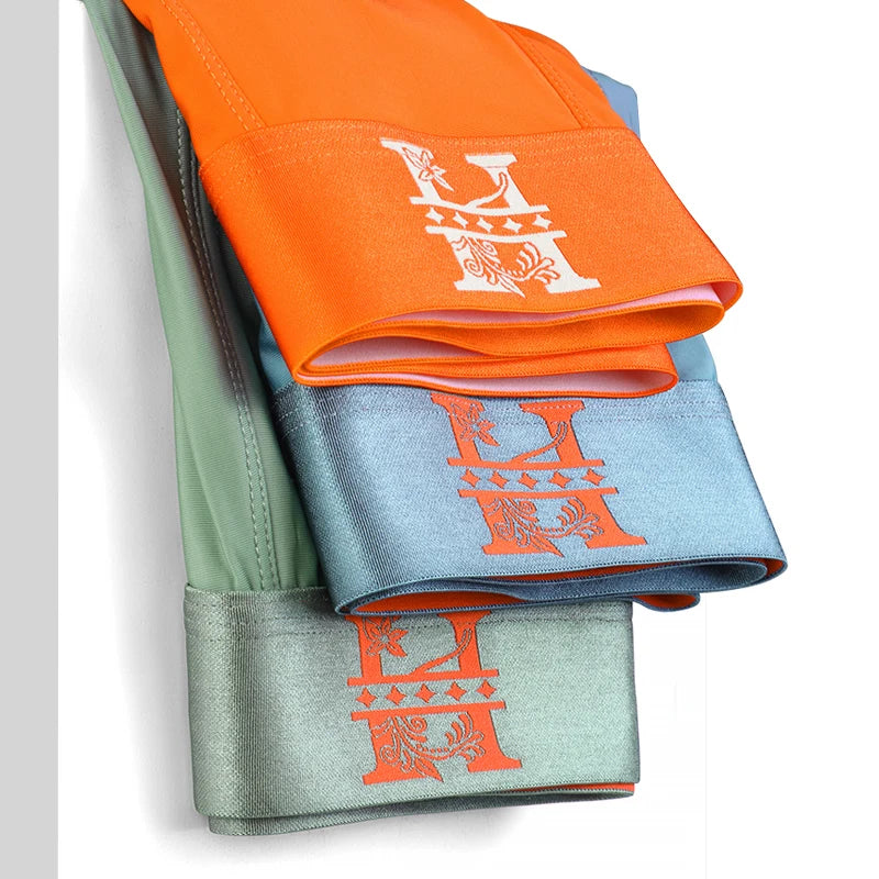 4PCS Designe Light Luxury Style Ice Silk Breathable Solid Color Men's Boxer With Gift Box