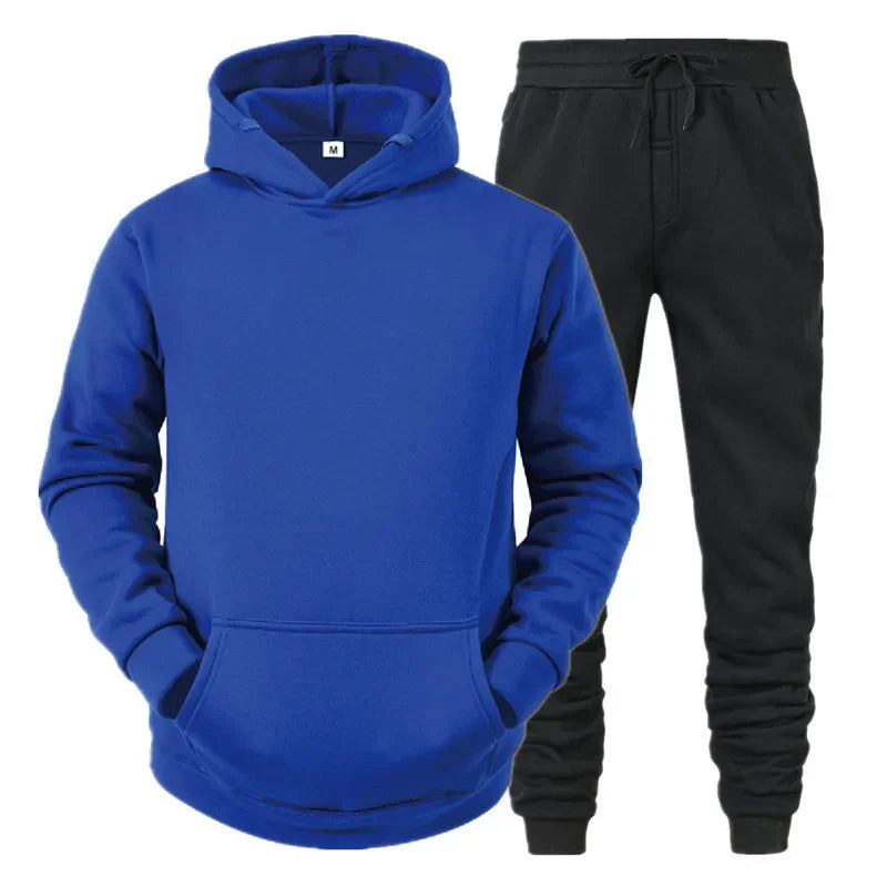 Basic Men/Women 2Pcs/Sets Sweatshirt Hoodies Pants 2024 Male Gyms Fitness Tops Joggers Sportswear Tracksuits ATFH
