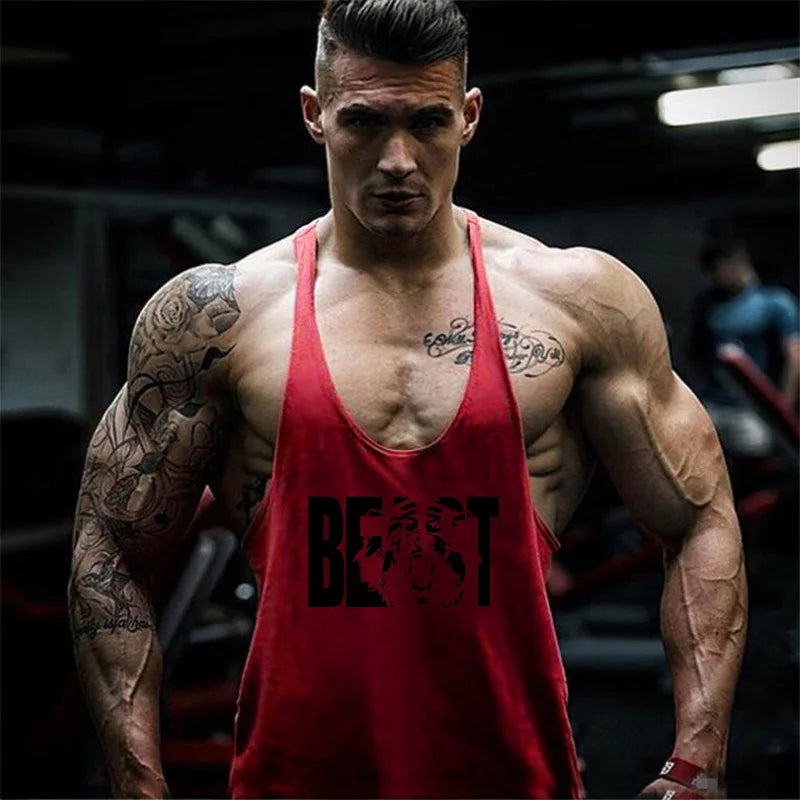 Y Back Cotton Gym Tank Tops Men Sleeveless Tanktops For Men Bodybuilding Clothing Undershirt Fitness Stringer Vest