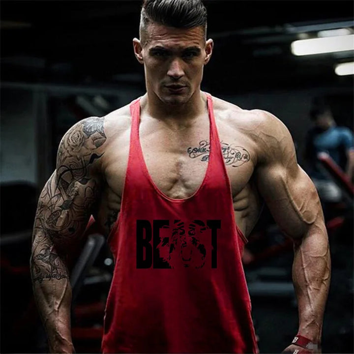 Y Back Cotton Gym Tank Tops Men Sleeveless Tanktops For Men Bodybuilding Clothing Undershirt Fitness Stringer Vest