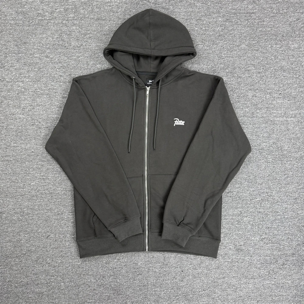 25fw PATTA Zipper Hoodie Men Women Heavy Fabric Unisex Casual Zip Coats Pullover - ATFH