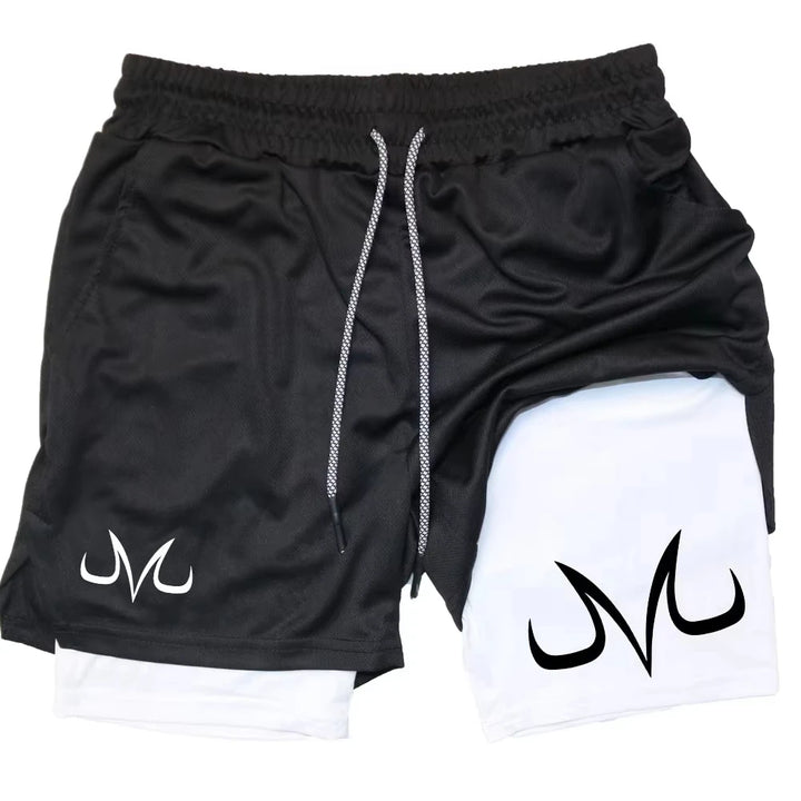 Toji Anime Printed Men's GYM Casual Sports Shorts 2-in-1 Mesh Workout Running Short Pants