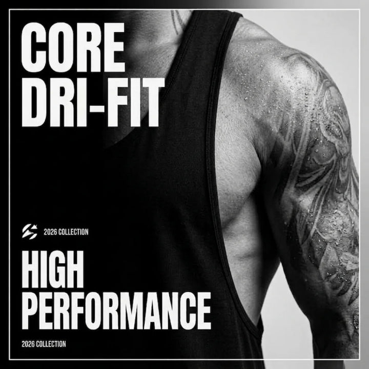 Men's cotton tank top, black sleeveless gym shirt for bodybuilding and workouts