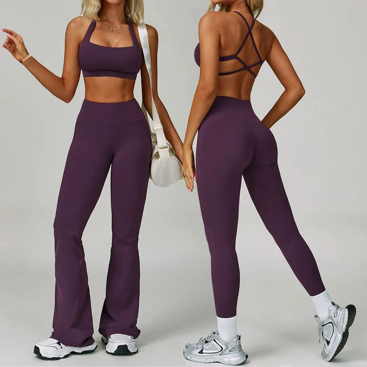 2 Piece Set Women's Tracksuit Fitness Clothes Yoga Sets Sportswear Workout Bra High Waist Leggings Set Gym Clothing Sports Suits - ATFH