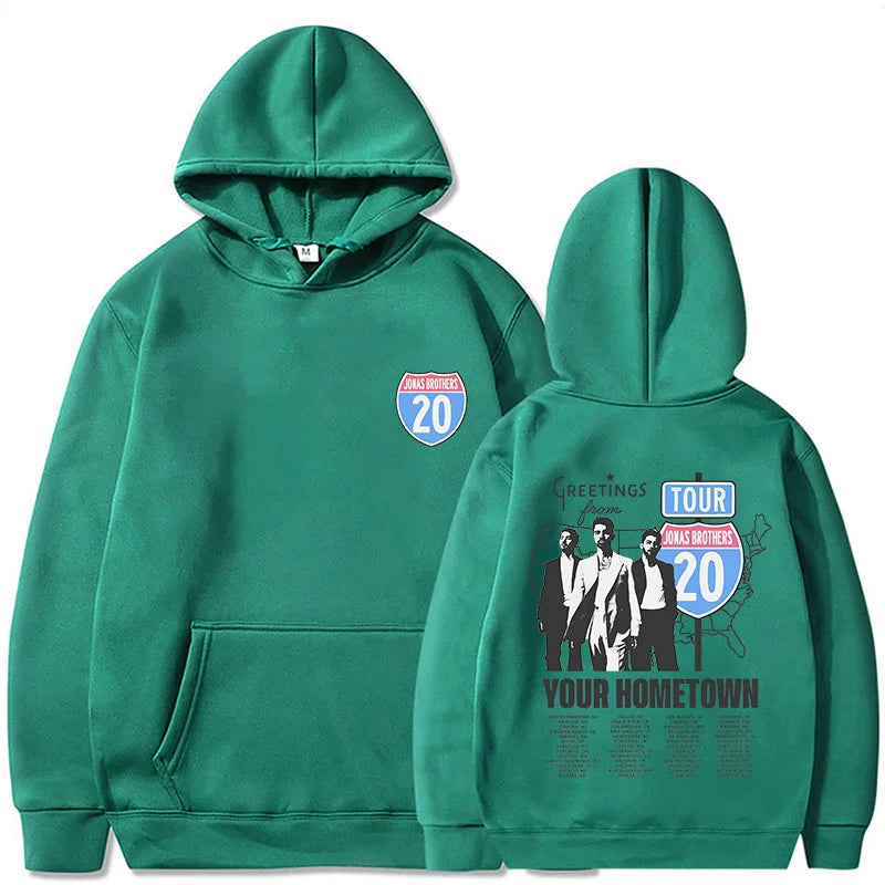 Jonas Brothers Greetings From Your Hometown Hoodies Men Women Oversized Sweatshirts Fashion Vintage Hooded Pullovers Streetwear - ATFH