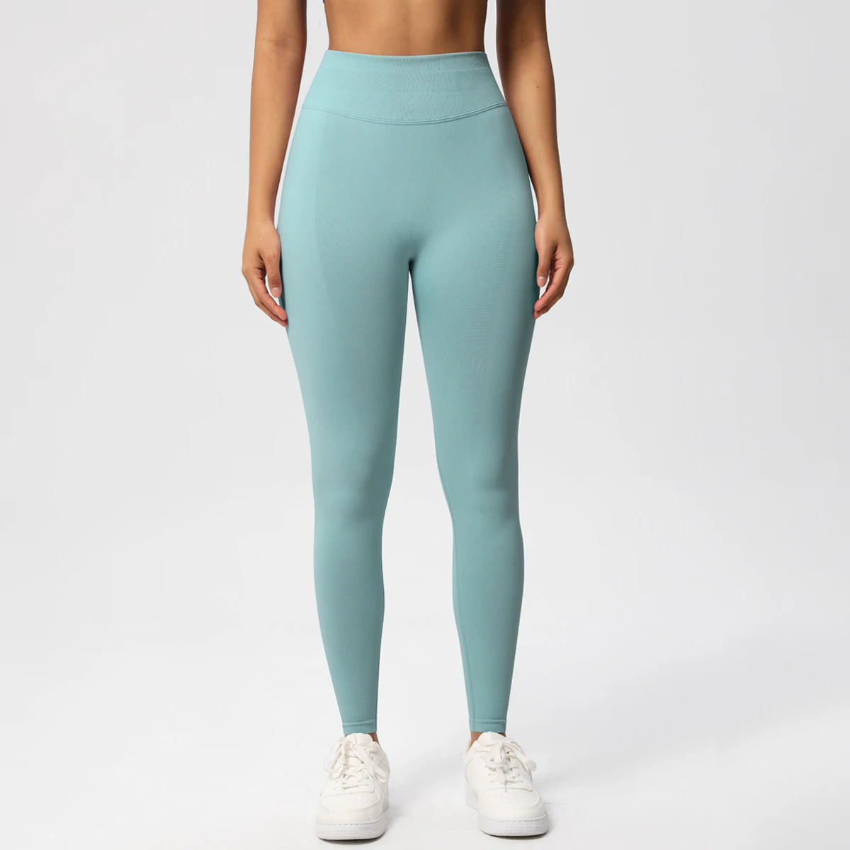 Seamless Women Solid Waist Yoga Pants Three-section Waist Sexy Hip-lifting Tight Sports Pants Fitness Exercise Yoga Pants - ATFH