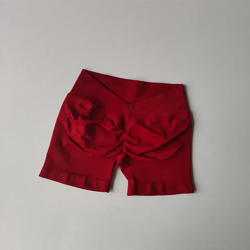 High-Waisted Peach Butt-Lifting Fitness Gym Sports Shorts for Women Tight-Fitting Belly-Control Outdoor Running Training Yoga