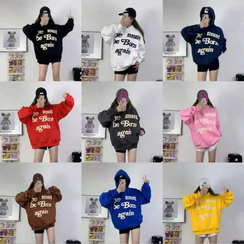 23FW Classic Foam Logo Ye Must Be Born Again Hoodie Men Women Best Quality Oversize Kanye West CPFM.XYZ Sweatshirts Multicolor - ATFH