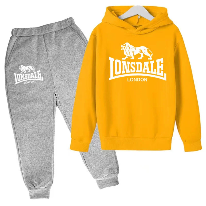 Kids Fashion Hoodie Boys Lion Print Tracksuit Girls Toddler Coat 3-12Y Top+pants 2P Clothing Charming Casual Sports Jogging Set - ATFH