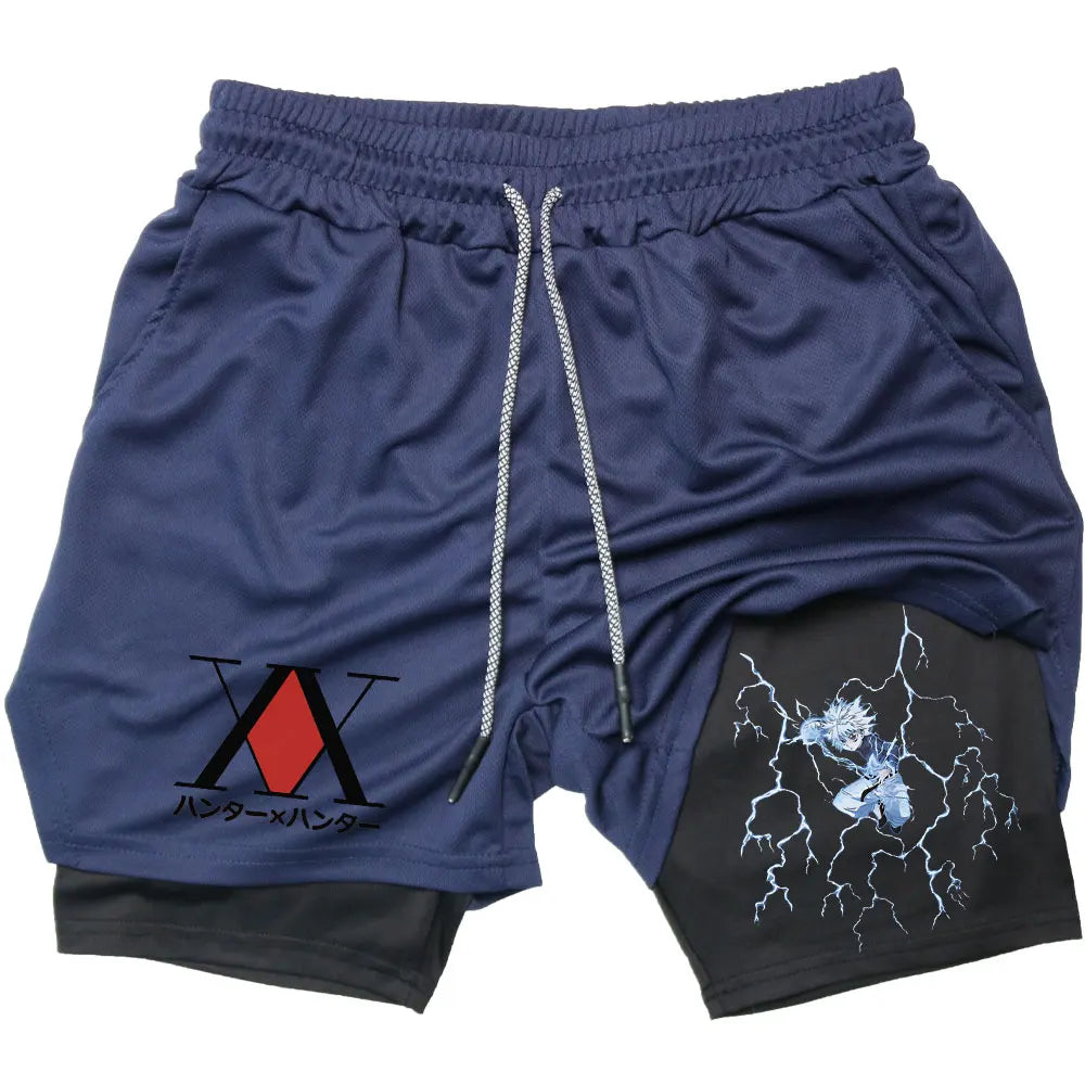 Anime Hunter X Performance Shorts Quick Dry Athletics Running Workout GYM Breathable Summer Compression