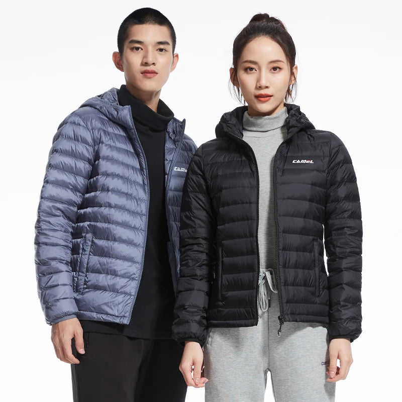 GOLDEN CAMEL Down Jackets Men and Women Winter Coats Lightweight Trendy Fleece Hiking Jackets for Men 2024 Winter New Clothing