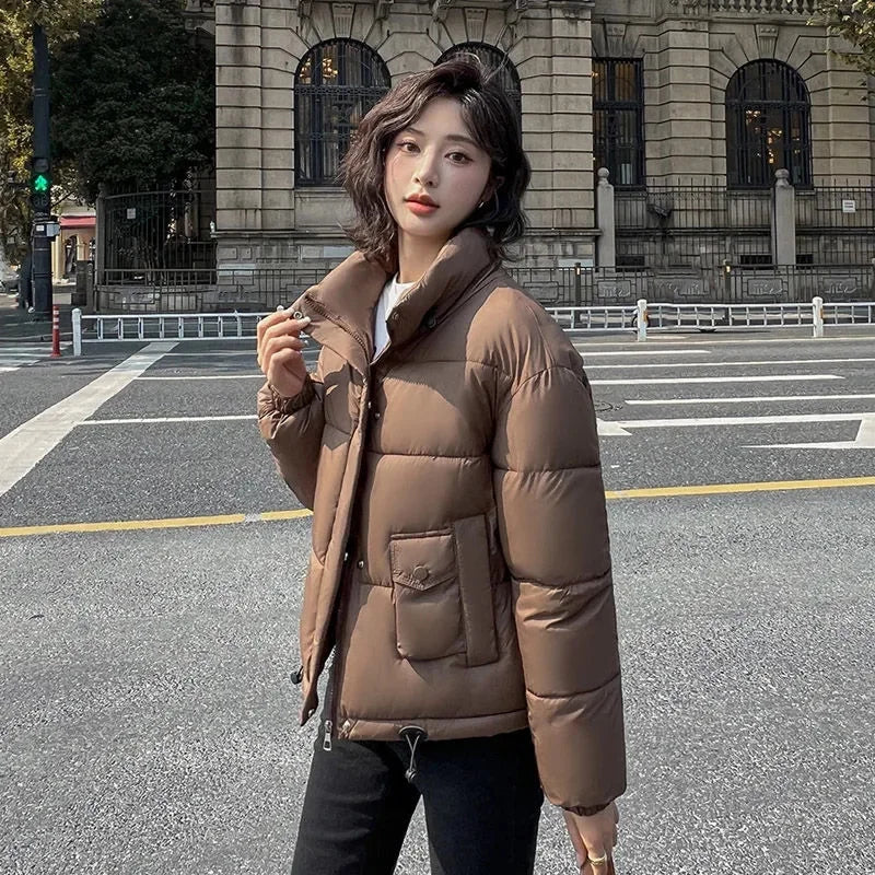 2026New Down Cotton-Padded Jacket Women Short Parkas Korean Winter Loose Warm Cotton Coat Bread Outwear Fashion Female Overcoat