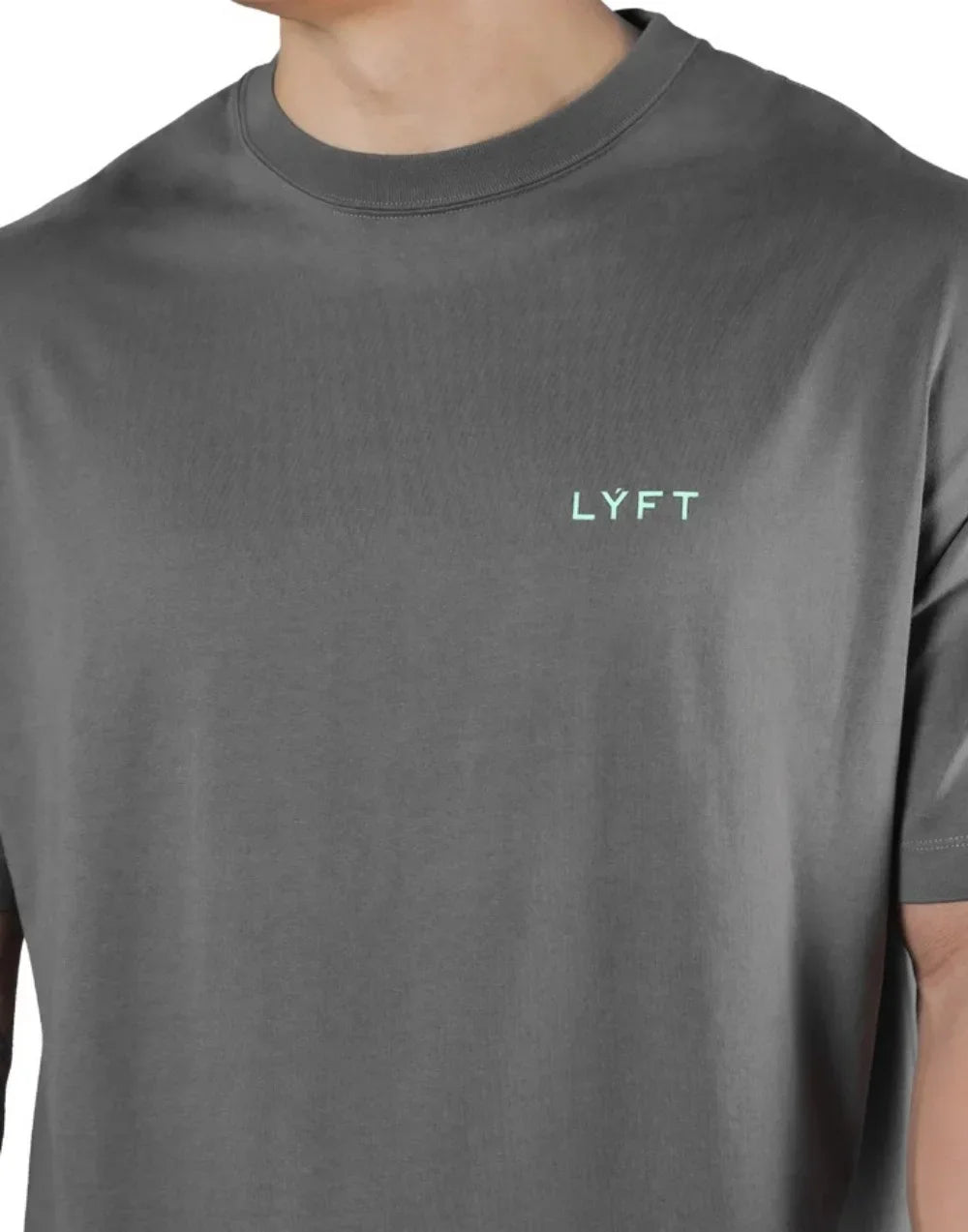 LYFT Oversized Loose Men's Casual Sport T-Shirt Gym Bodybuilding Fitness Short Sleeve Shirts Summer Cotton Breathable Tee Tops ATFH