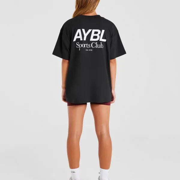 High Quality Women Men Fashion Letter Printing Sports Fitness Short Sleeved T-Shirt Crew Neck T Shirt Tops Unisex Tee Clothing - ATFH