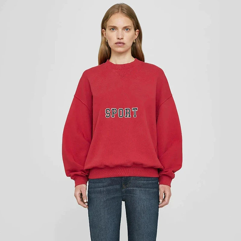 New North America Style Womens Pullovers Los Angeles Letter Embroidery Hoodies Sweatshirt Crewneck Soft Female Clothes - ATFH