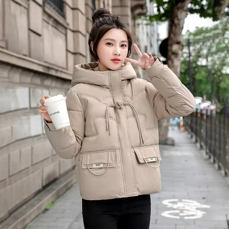 Winter Jacket Women Parkas 2025 New Korean Down Cotton Short Jackets Coat Female Casual Tops All-match Parka Ladies Outerwear ATFH