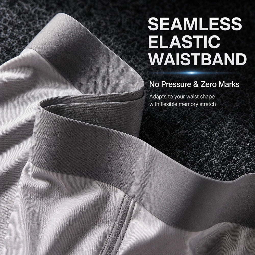 1/3PCS Summer Ultra-thin Ice Silk Man Underwear Breathable Antibacterial Mesh Crotch Boxers High Elastic Seamless Men's Panties