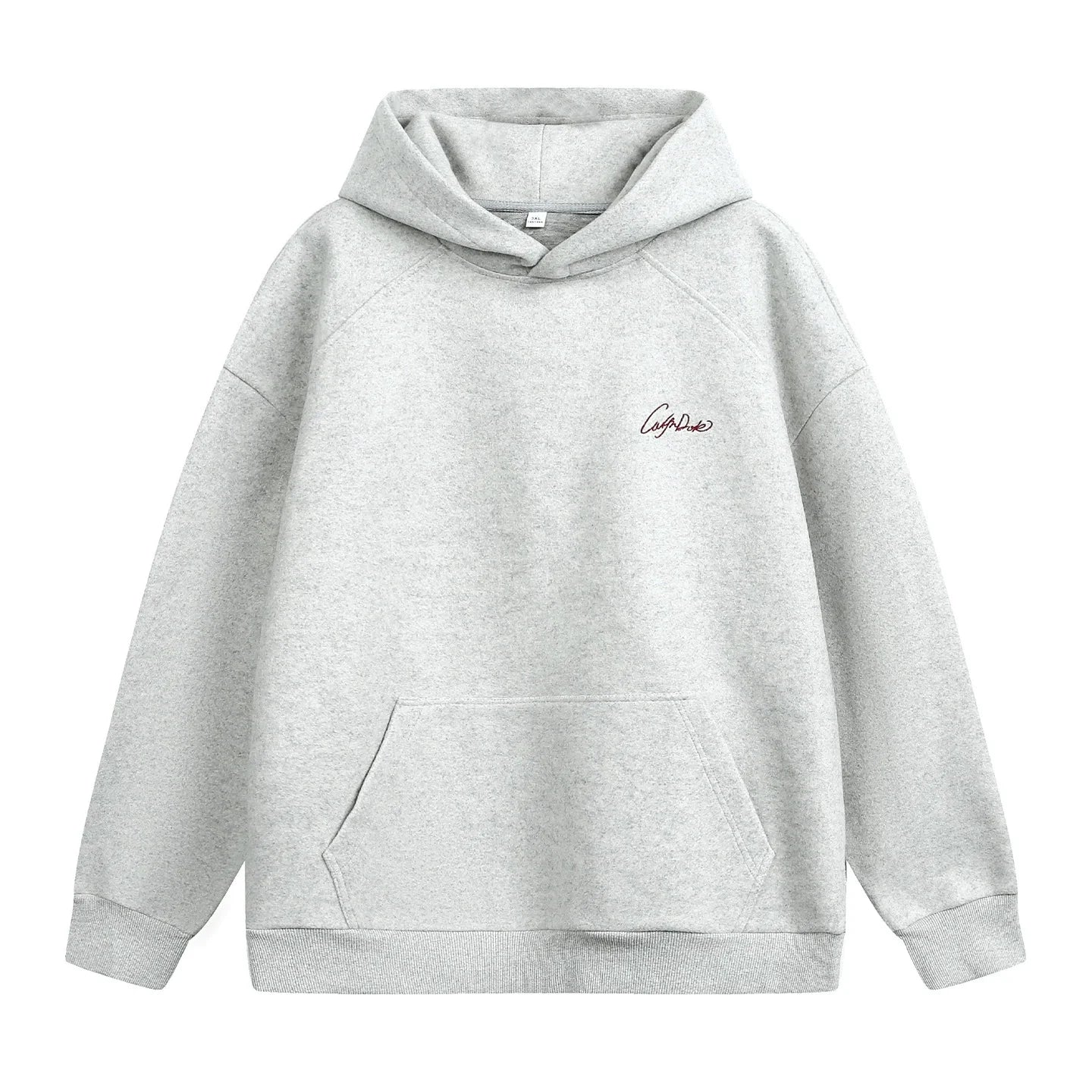 【Mirrordust】Autumn Loose Versatile Letter Embroidery Hooded Sweatshirt for Men American Street Style Casual Solid Color Hoodie - ATFH