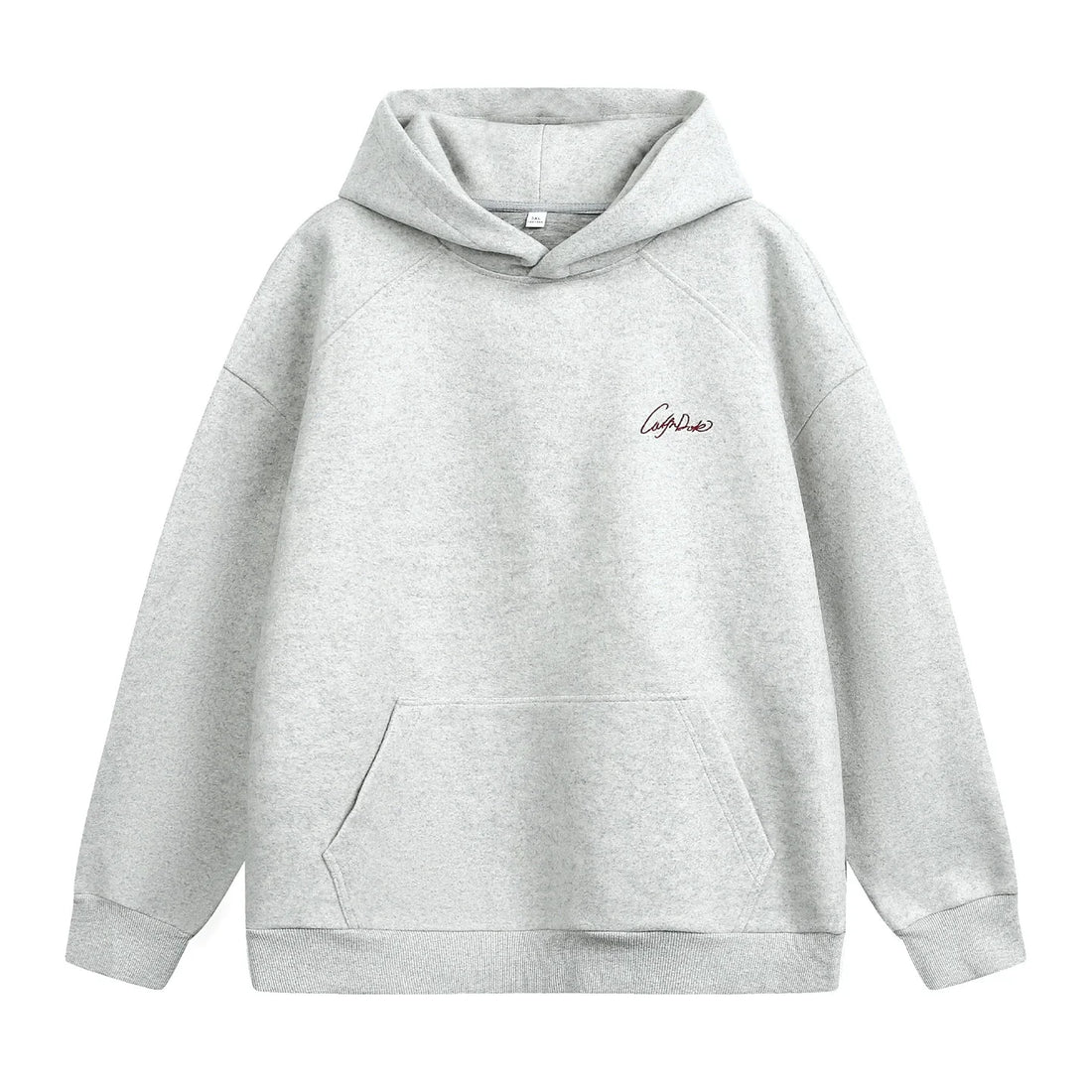 【Mirrordust】Autumn Loose Versatile Letter Embroidery Hooded Sweatshirt for Men American Street Style Casual Solid Color Hoodie - ATFH