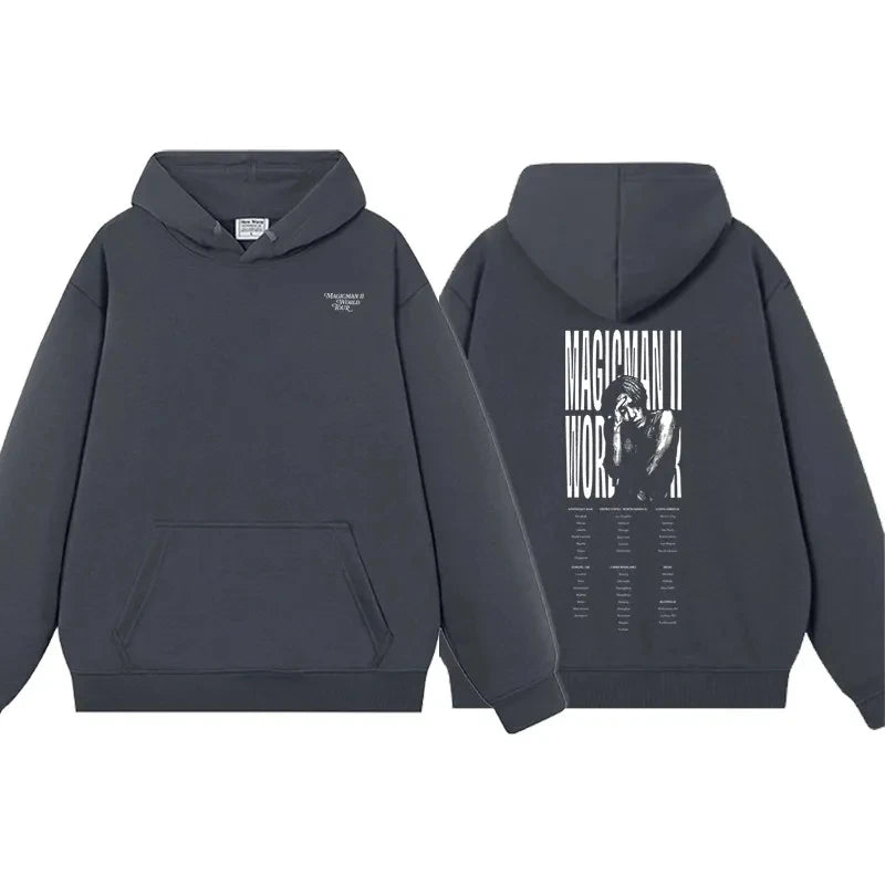 kpop Y2K Printe Letter MAGICMAN 2 BLACK LETTER Printe Hoodies Woman Clothing Y2k Streetwear Loose Sweatshirts - ATFH