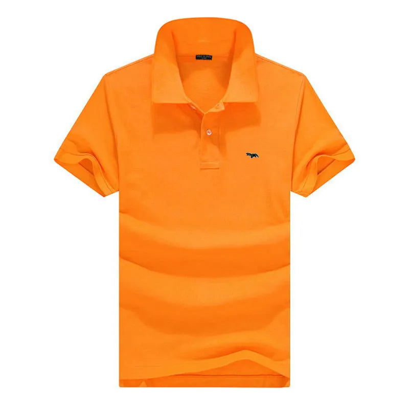100% pure cotton Spring summer men's fashion sports brand embroidered short sleeved POLO shirt business casual T-shirt