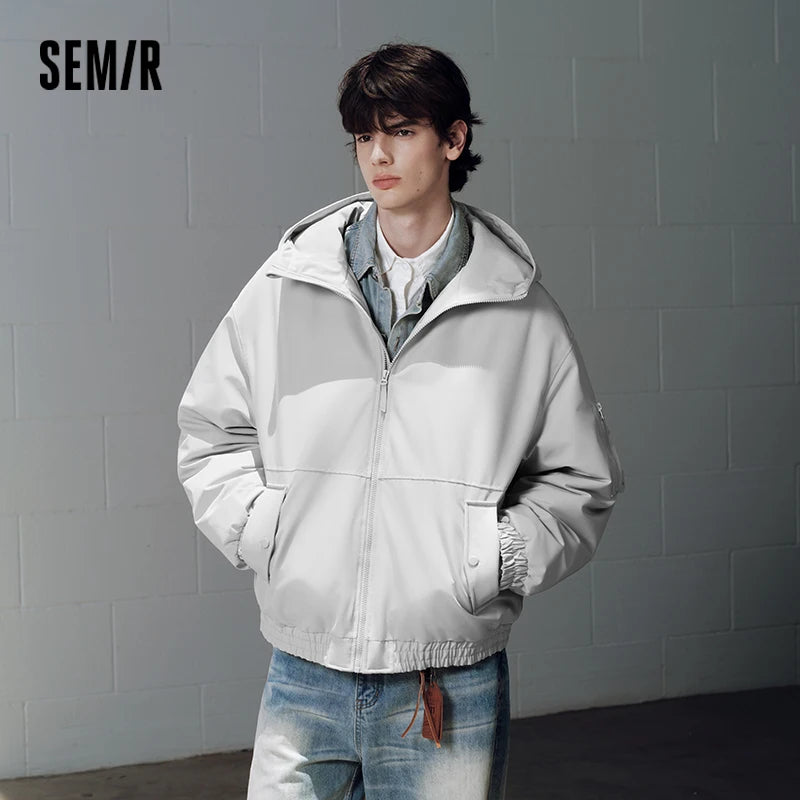 Semir Women Down Jacket Detachable Plush Collar Water Repellent Abrasion Resistant Workwear Thick Warm 2026 New