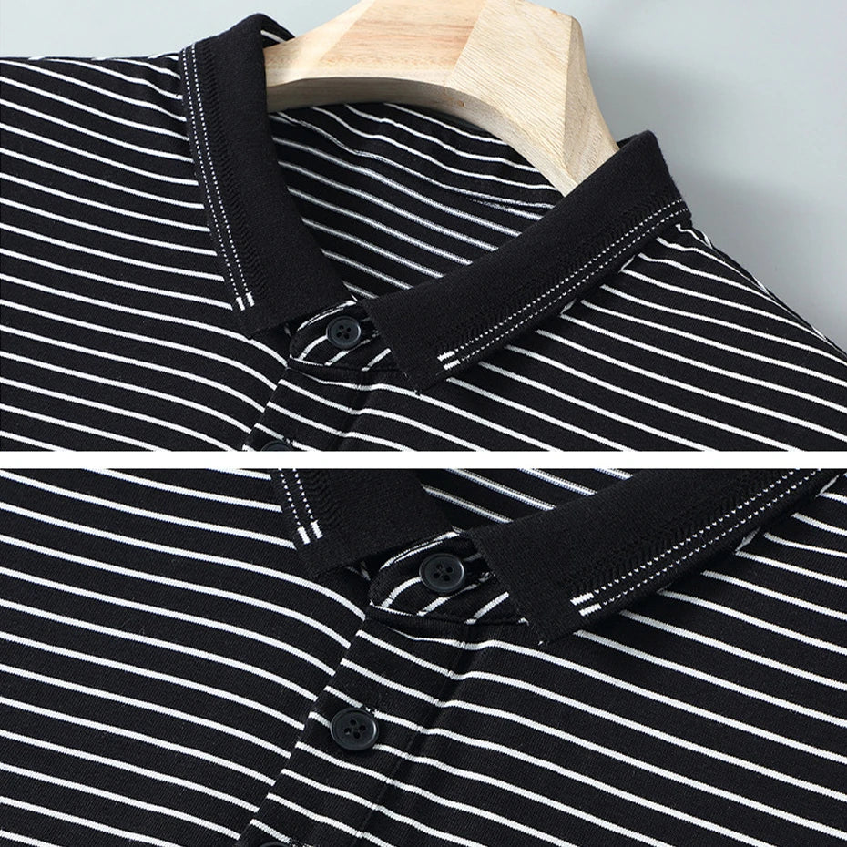Striped Polo Shirt Men Summer Polo Shirts Contrast Color Tops Male Fashion Casual Short Sleeve Polo Shirts Summer