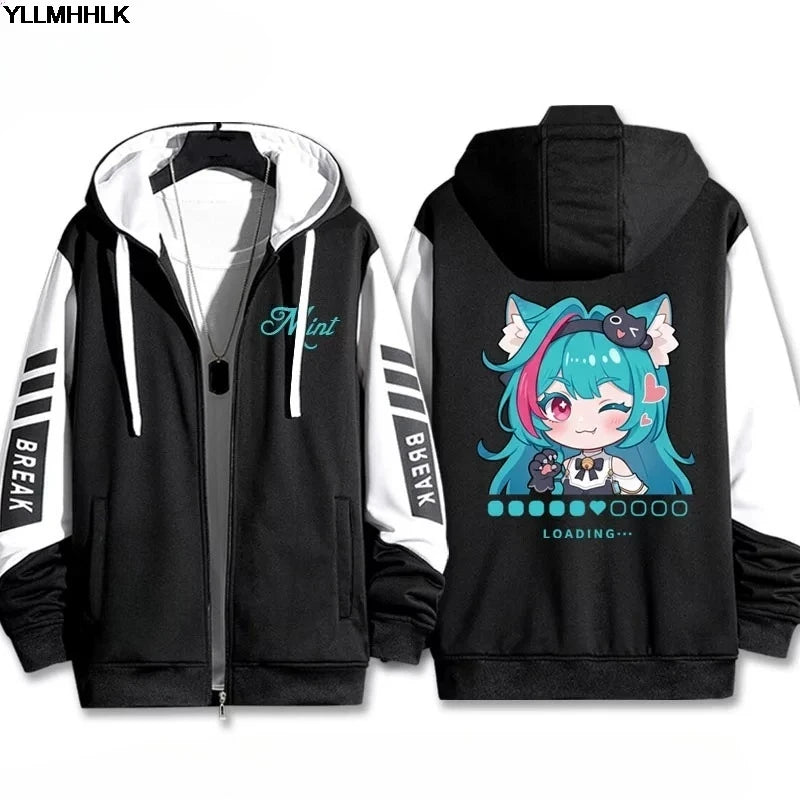 3D Print Anime Neverness To Everness Zip Up Women/Men Hoodie Sweatshirt Mint‌ Nanally‌ Lacrimosa‌ Cosplay Zipper Hooded Jacket