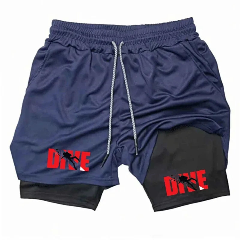 Men Running Shorts 2 In 1 Double-deck Sport Sportswear Gym Fitness Short Pants Training Jogging Bottom Men's Clothing