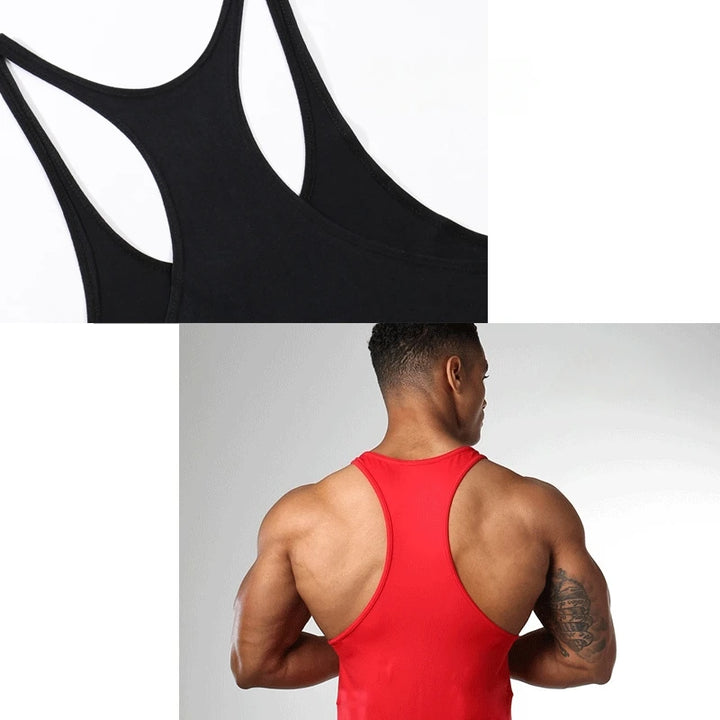Slim Men's Racerback Tank - Narrow Band Stringer Gym Vest Quick-Dry Breathable for Bodybuilding Fitness Running Undershirt