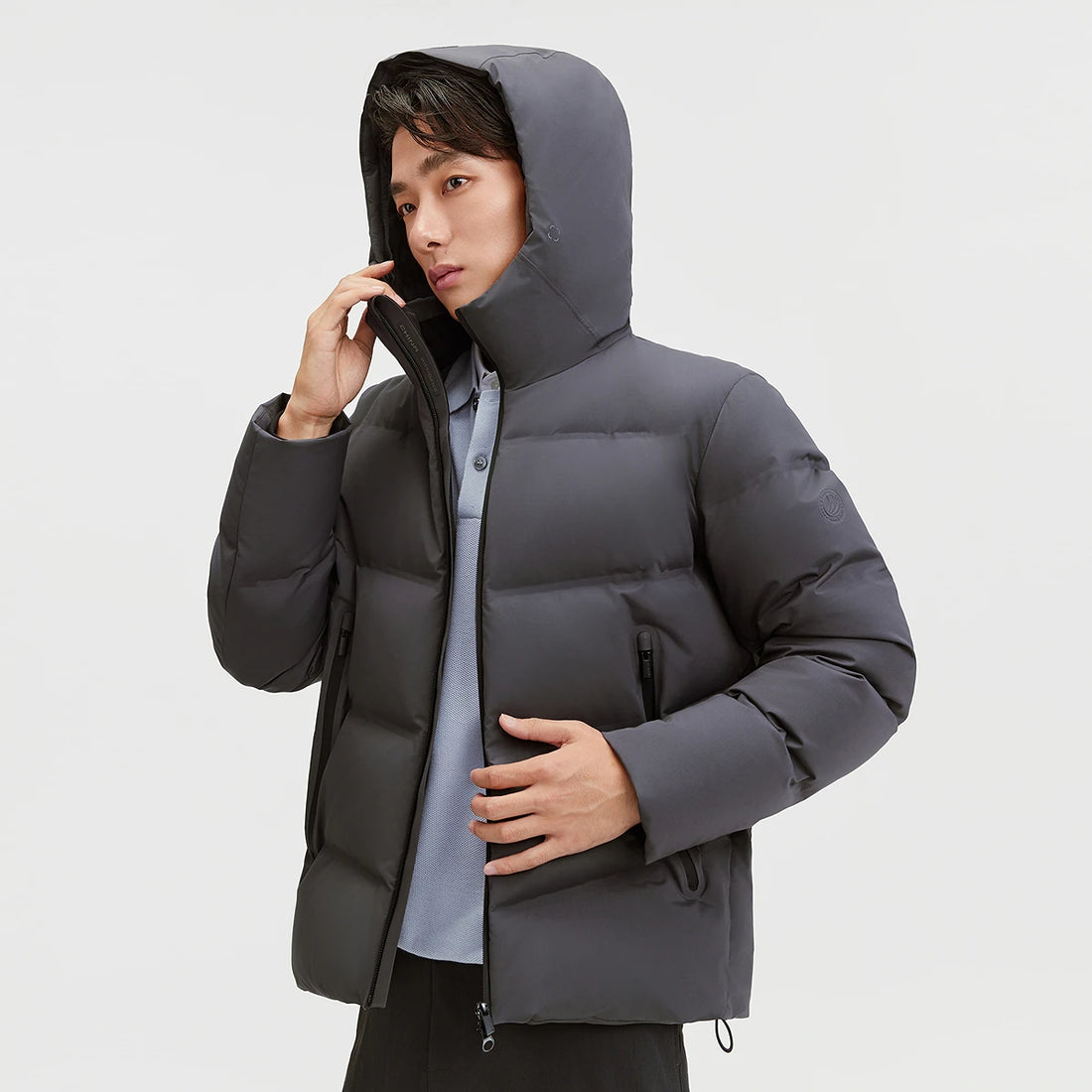 Bosiden Mens Winter Goose Down Jacket Slim Fit Hooded Thermal Coat Windproof Outdoor Parka