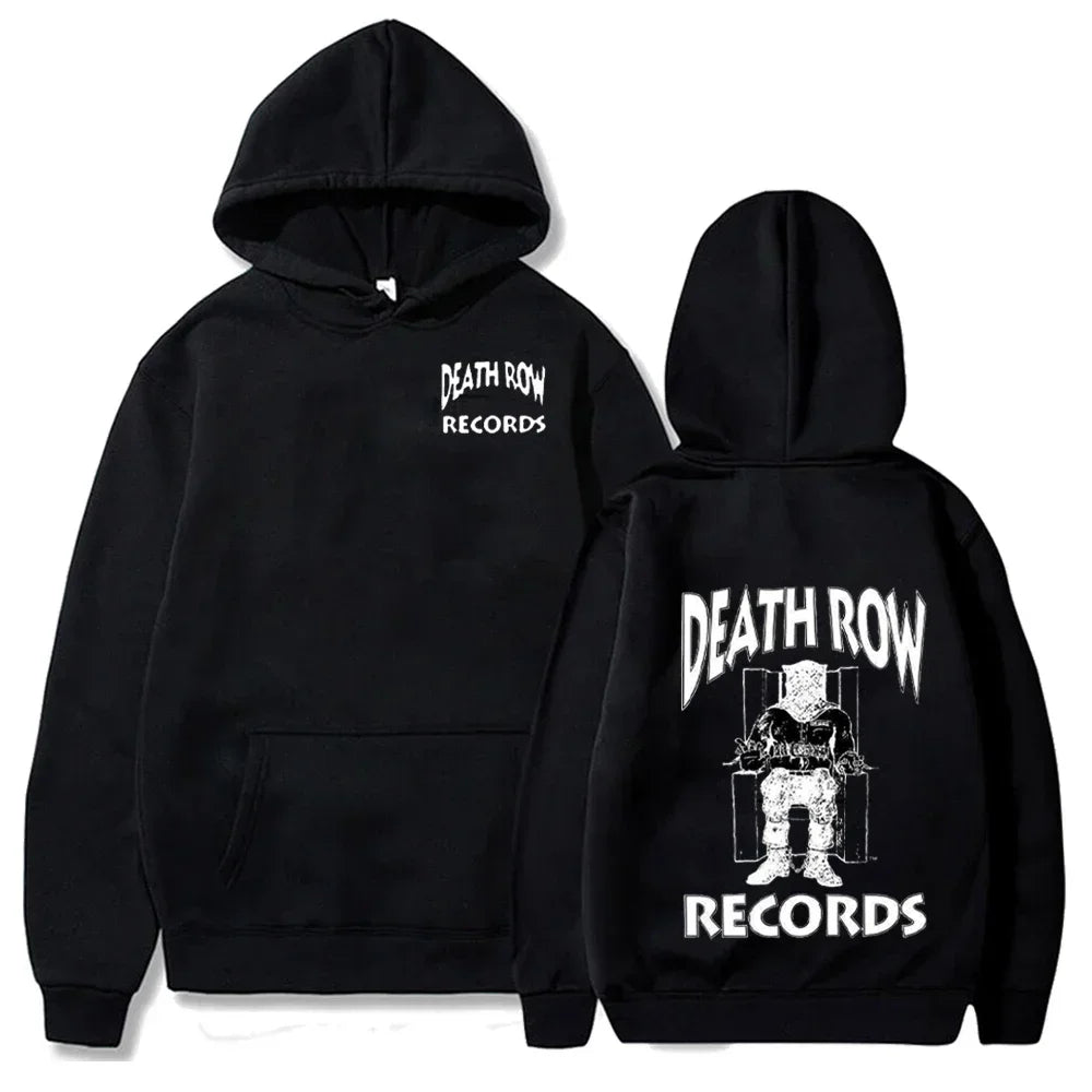 Death Row Records Hoodies Spring Autumn Fleece Hoodie Pullover Fashion Men Women Loose Hooded Sweatshirts Hip Hop Streetwear Top