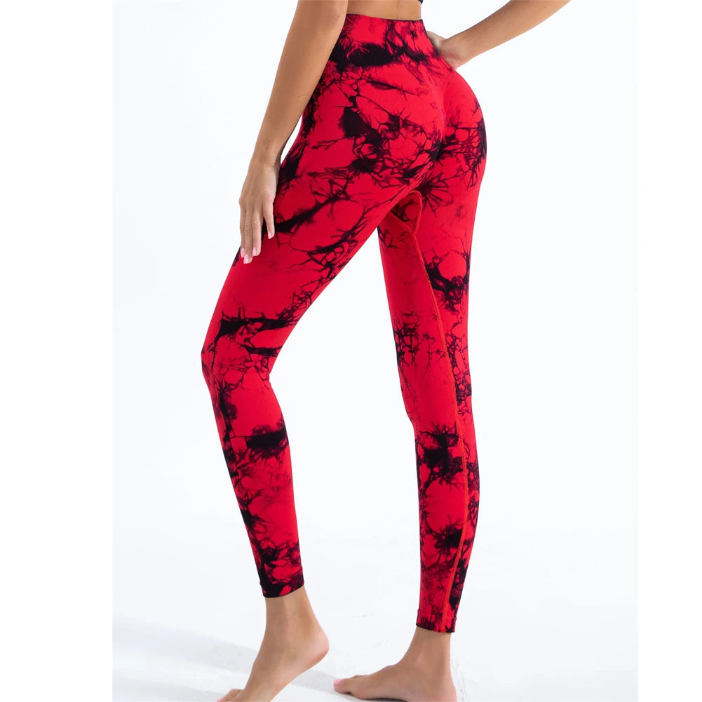 Women's Tie-Dye Seamless Peach Butt High Waist Butt Pants Stretch Fitness Yoga Pants - ATFH