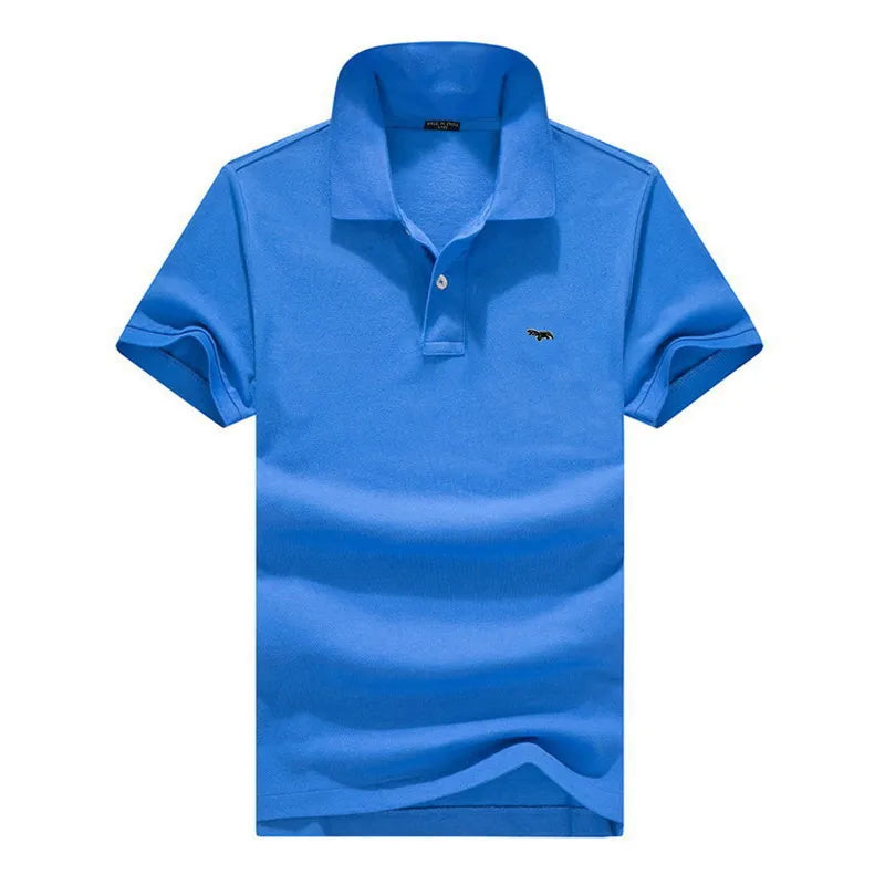 100% pure cotton Spring summer men's fashion sports brand embroidered short sleeved POLO shirt business casual T-shirt