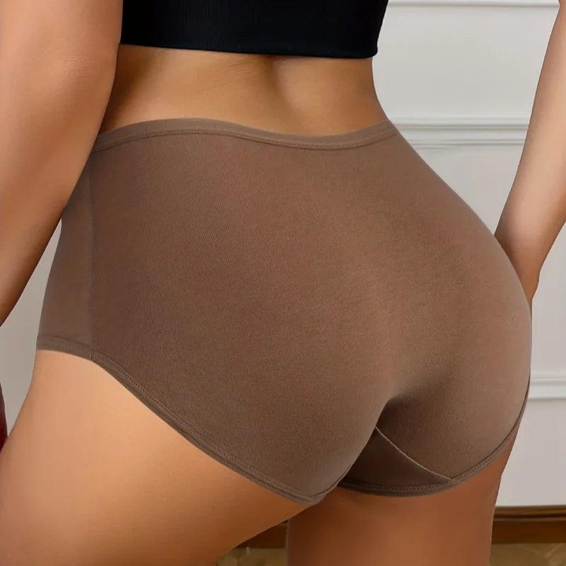 4Pcs/Set Women High-Waist Briefs Tummy Control Panties Soft & Breathable Cotton Underwear Plus Size Comfort Lingerie M-XXL
