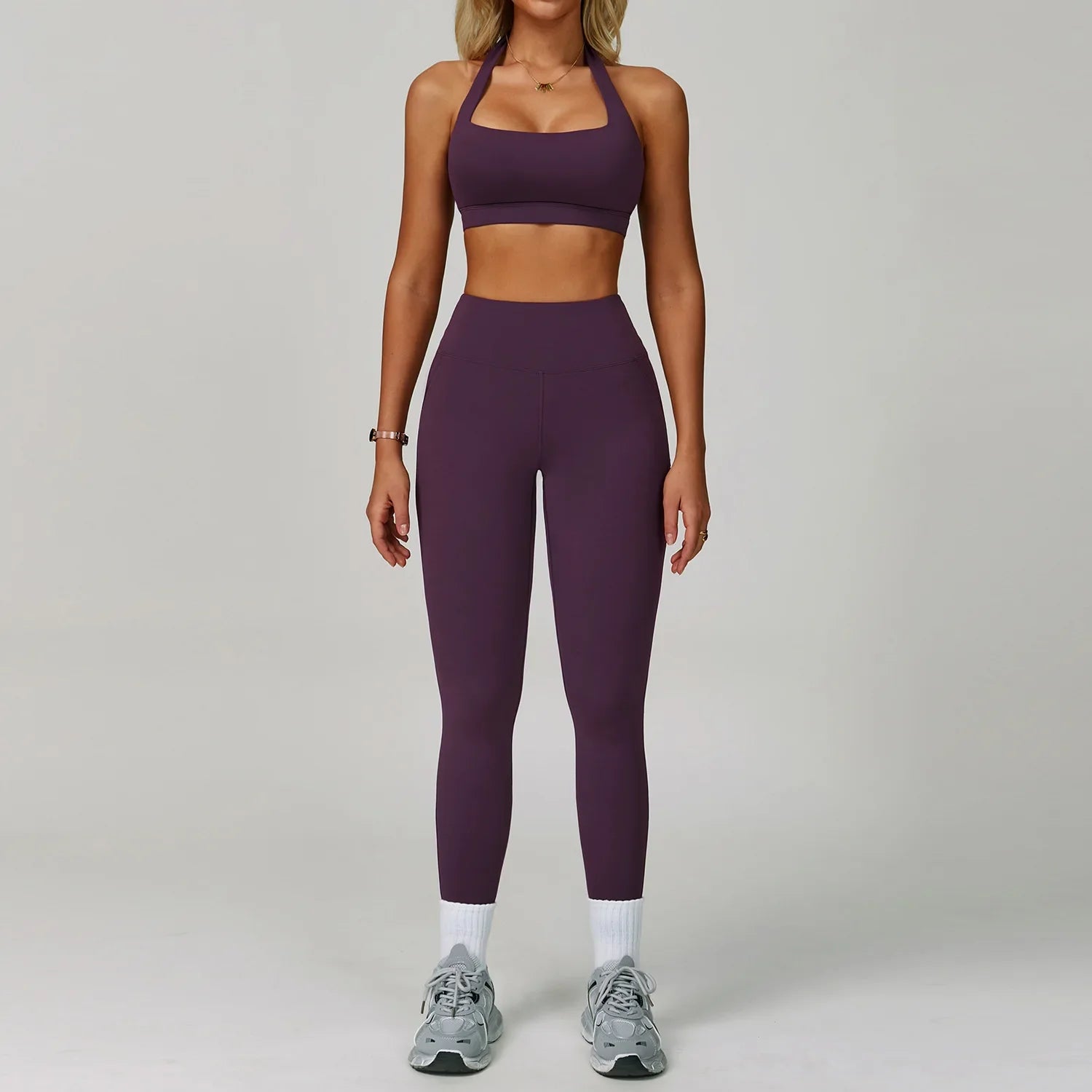 2Pcs Sets Women's Tracksuit Fitness Clothes Yoga Sets Sportswear Workout Bra High Waist Leggings Set Gym Clothing Sports Suits - ATFH